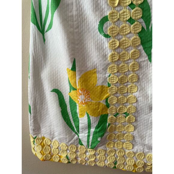 Lilly Pulitzer Pink Label Strapless White Yellow Floral Mini Dress Size 2 - Picture 4 of 12